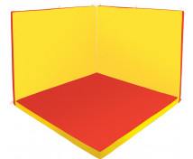 Oddychový kútik štvorec - Relax 1 - červena / žltá - veľký