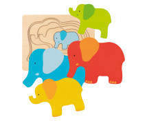 Vrstvové puzzle - Slony
