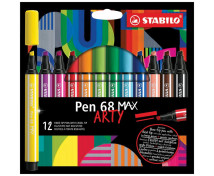 STABILO Pen 68 - fixky s klinovým hrotom, 12 farieb