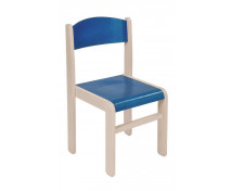 Drevená stolička JAVOR BIELENÝ-modrá, 38 cm VYP
