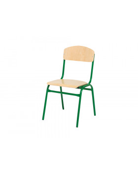 Stolička s kov. konštrukciou, 38 cm zelená