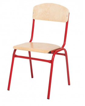 Stolička s kov. konštrukciou, 43 cm červená