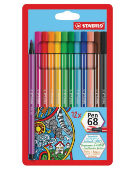 STABILO Pen 68 - fixky, 12 farieb